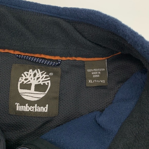 Timberland Full Zip Chest Zipper Pocket Fleece Jacket Blue - Picture 7 of 15